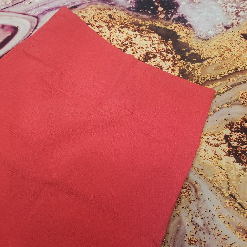Coral Slip on Pencil Skirt